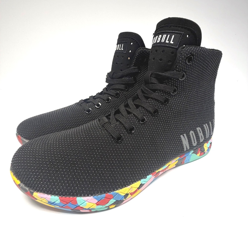NOBULL High Top Trainer Shoes Black Speckled Sole Mens 8 Womens 9.5 - Picture 2 of 10